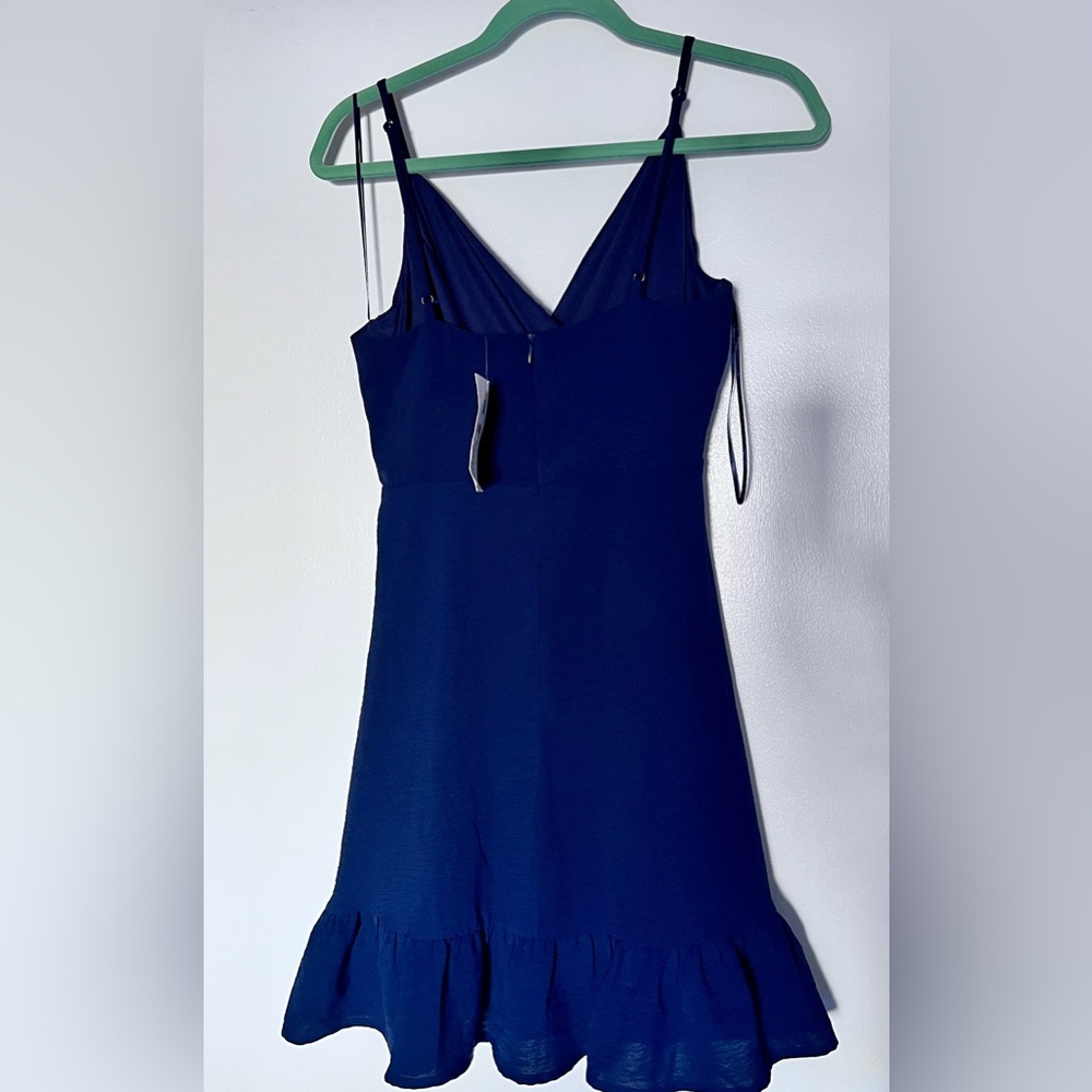 Altar'd State Navy Wrap Ruffle Mini Dress - Picture 8 of 12